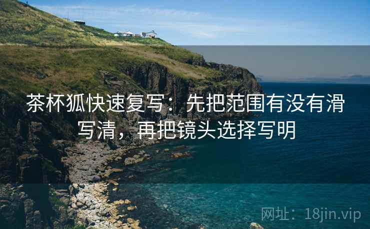 茶杯狐快速复写：先把范围有没有滑写清，再把镜头选择写明  第2张