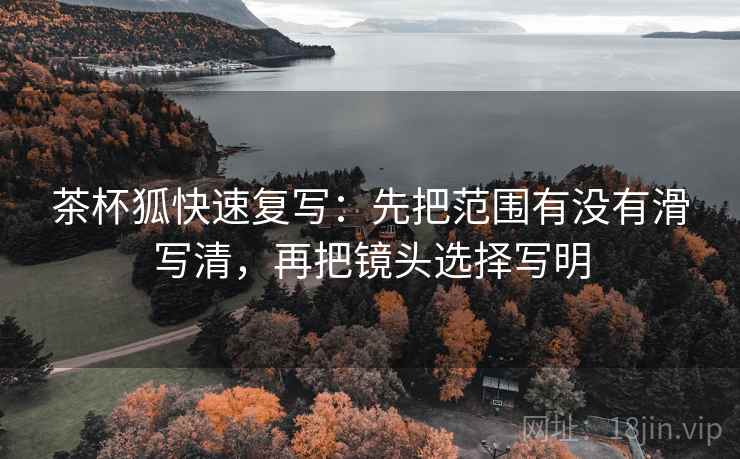 茶杯狐快速复写：先把范围有没有滑写清，再把镜头选择写明