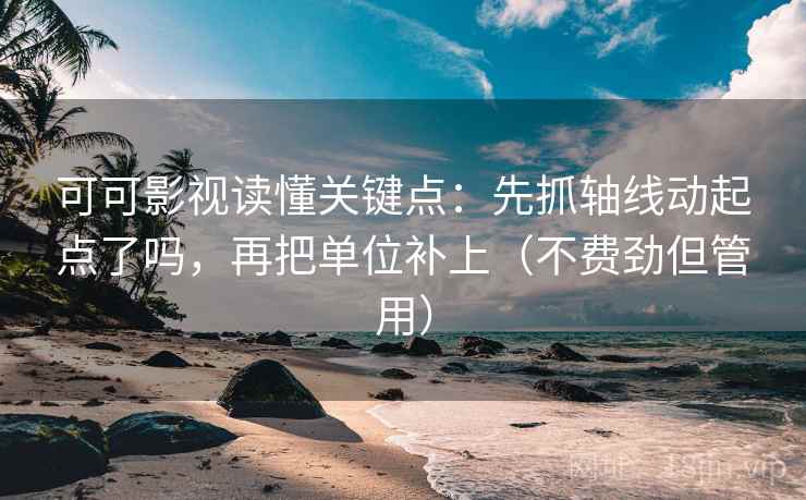 可可影视读懂关键点：先抓轴线动起点了吗，再把单位补上（不费劲但管用）  第2张